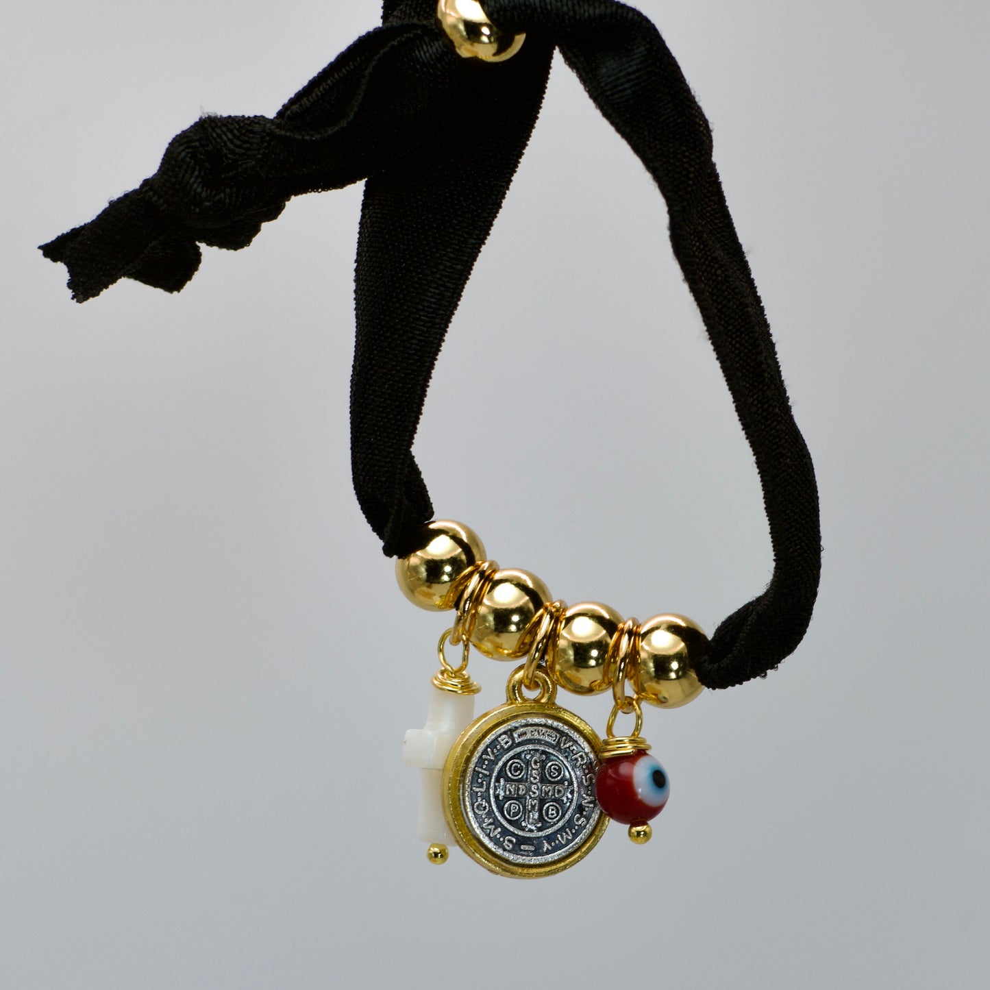 Pulsera Elastica con Medalla San Benito