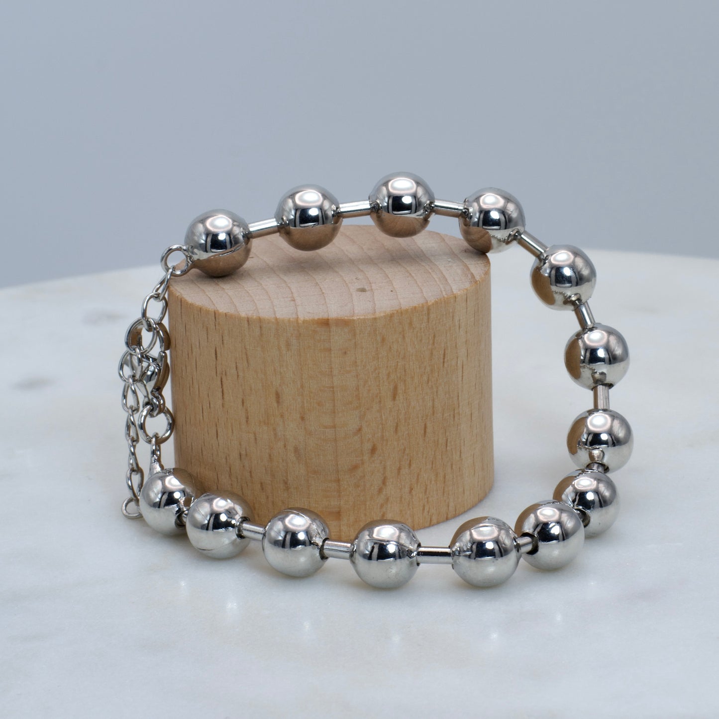 Pulsera en Cadena Militar Plateada 8mm