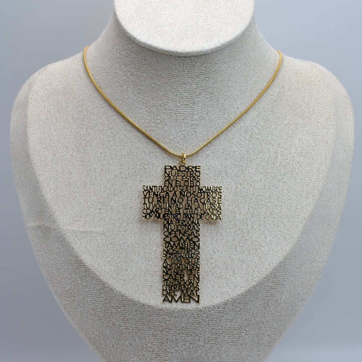 Cadena Maxi Cruz Padre Nuestro de Tejido Serpiente
