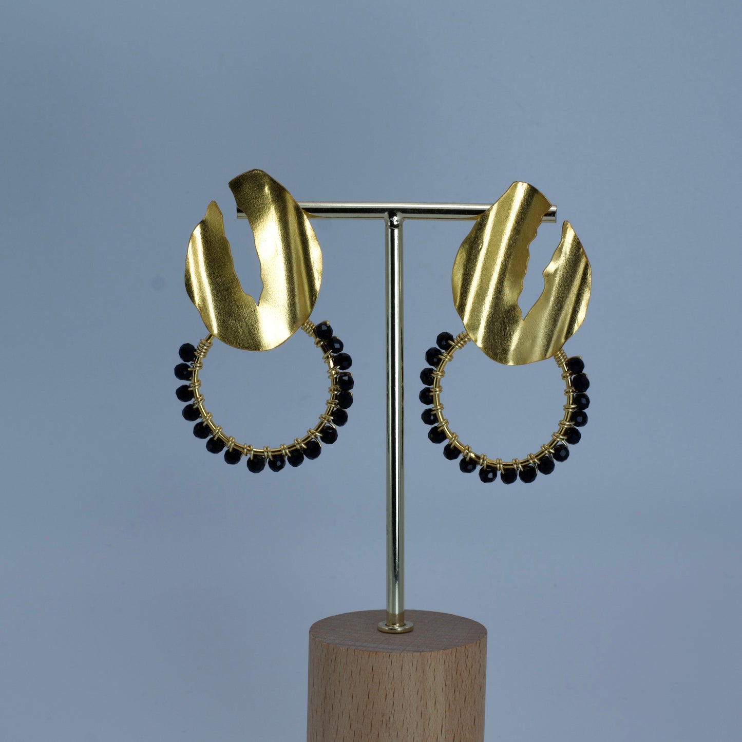 Pendientes Ester con Cristales Negros