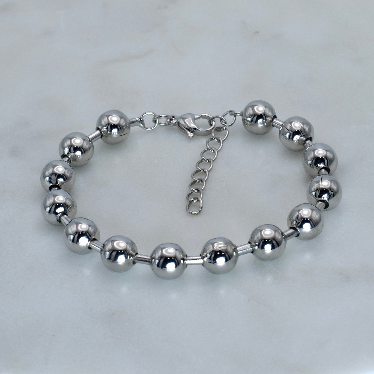 Pulsera en Cadena Militar Plateada 8mm