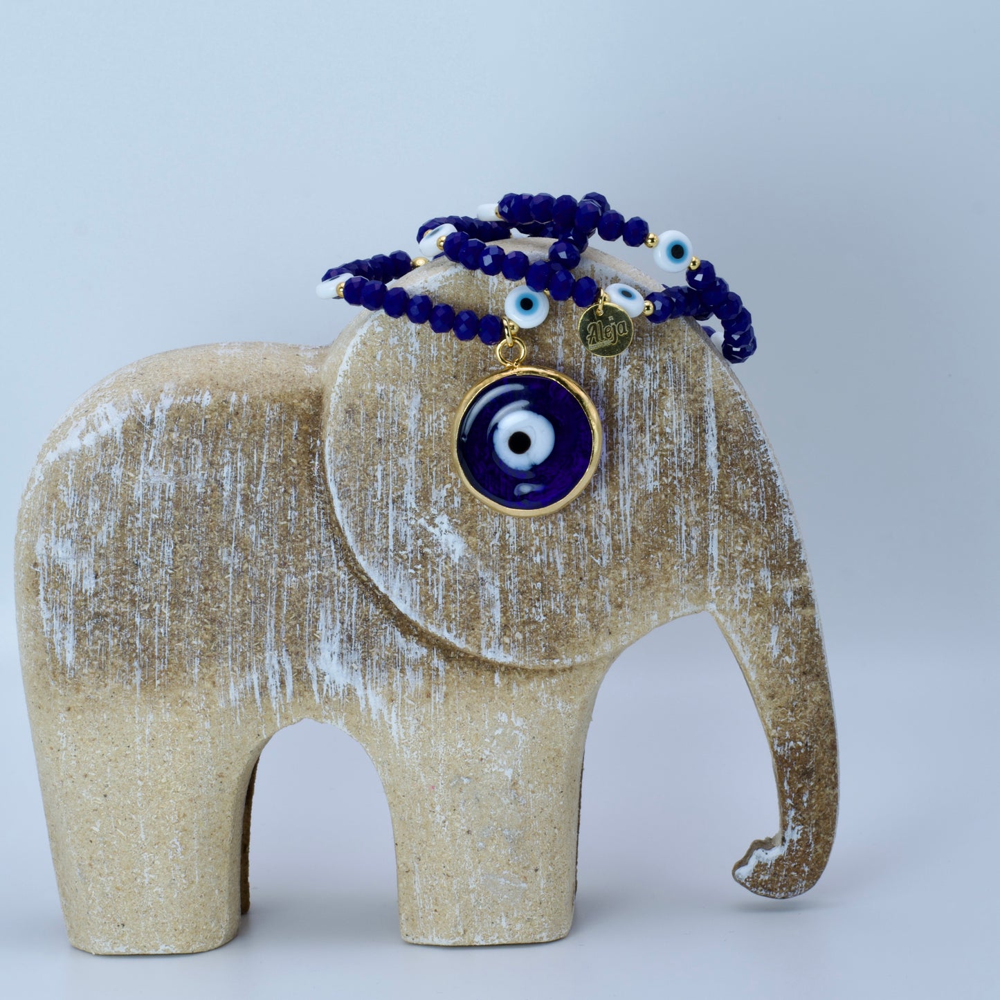 Trío de Pulseras Ojo Turco de Murano Azul