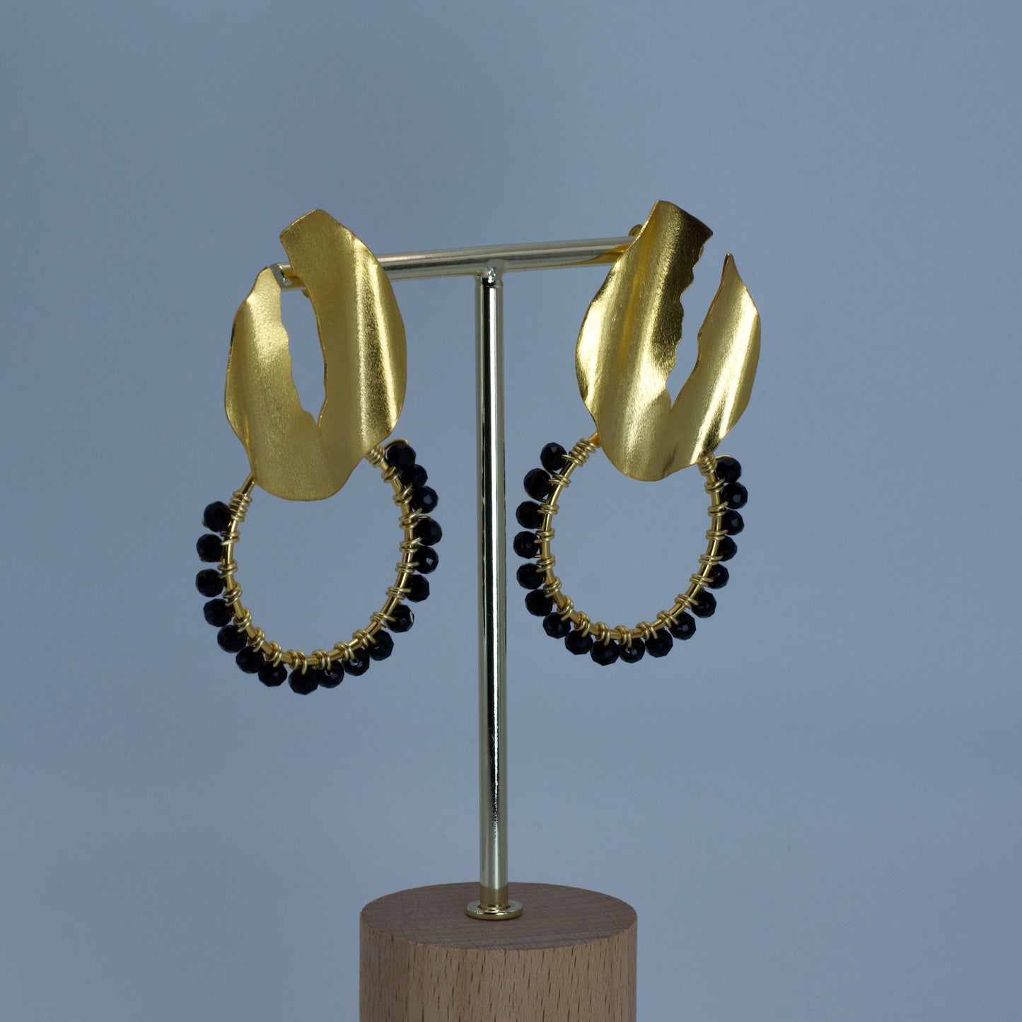 Pendientes Ester con Cristales Negros