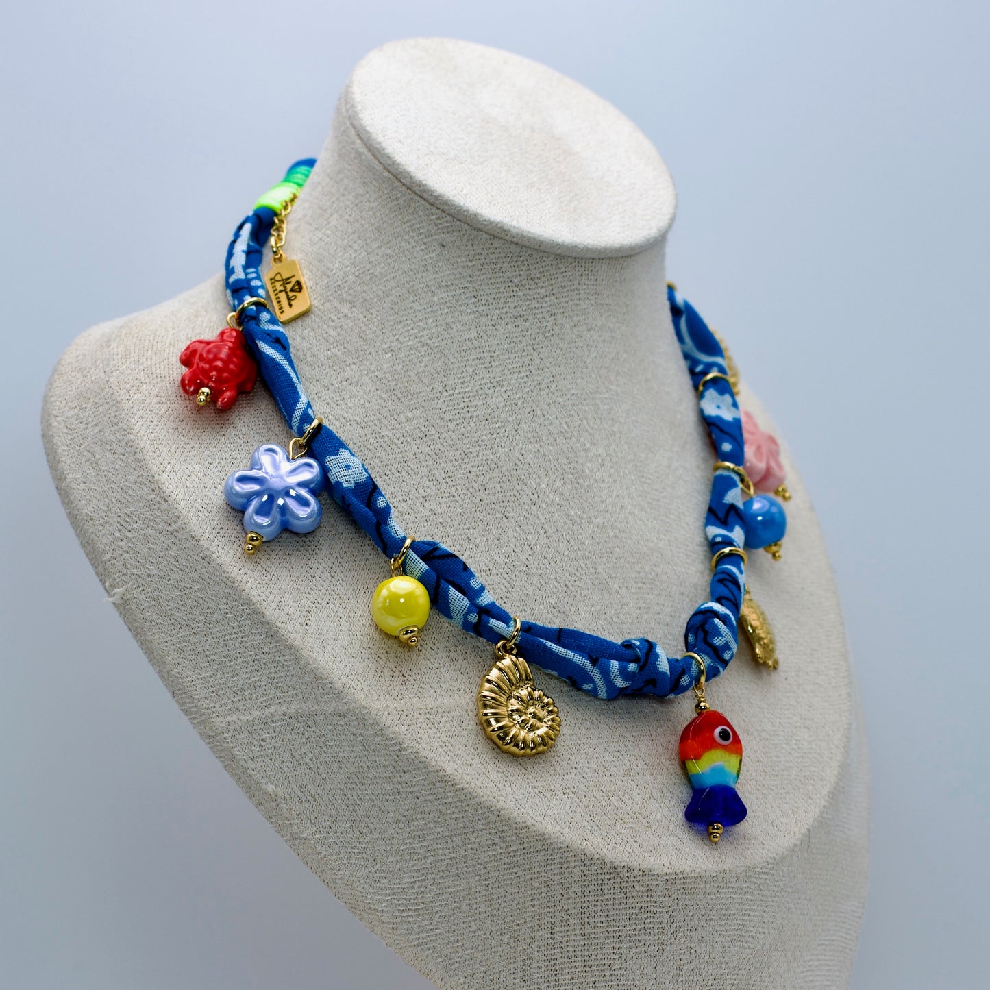 Collar Bandana Azul Turquesa