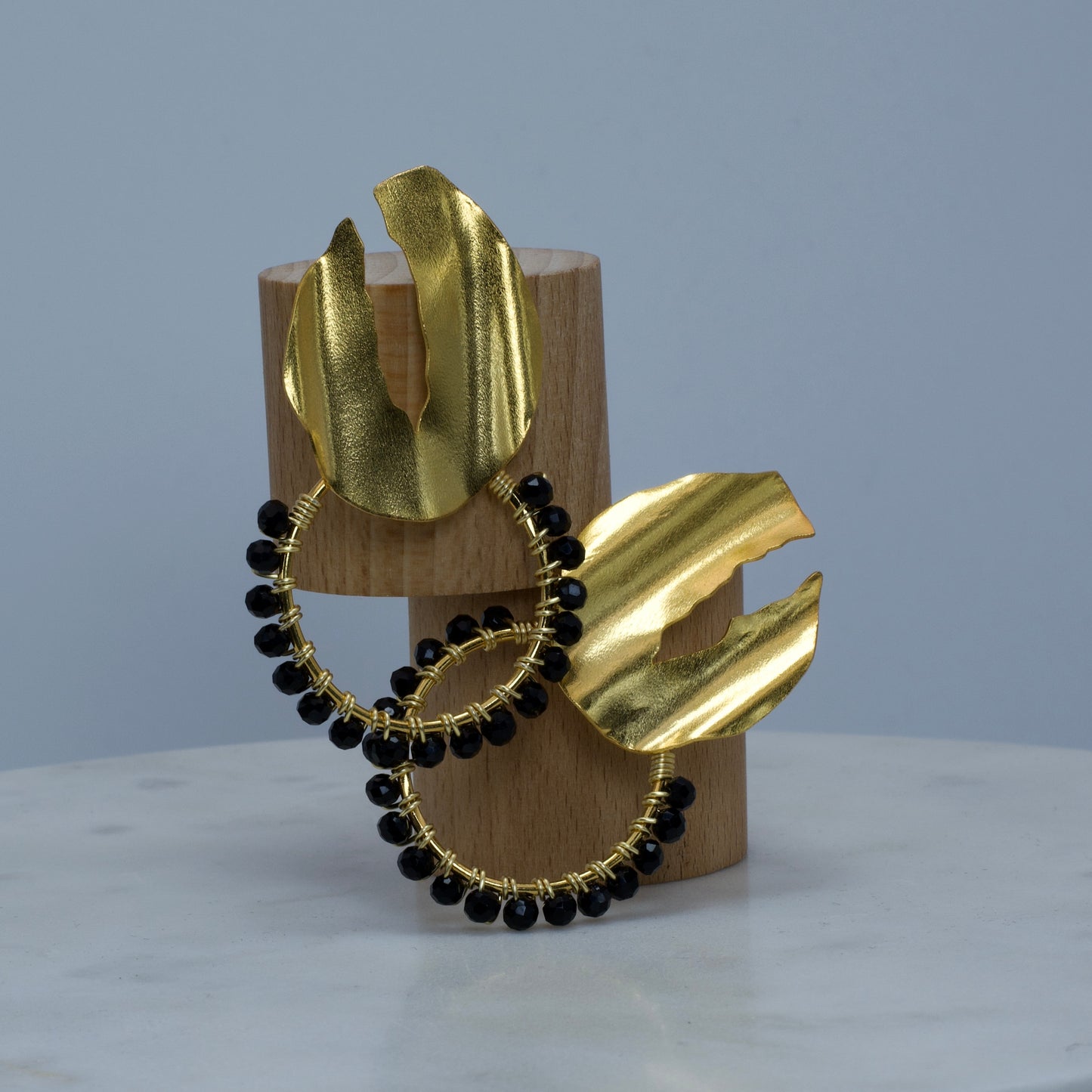 Pendientes Ester con Cristales Negros