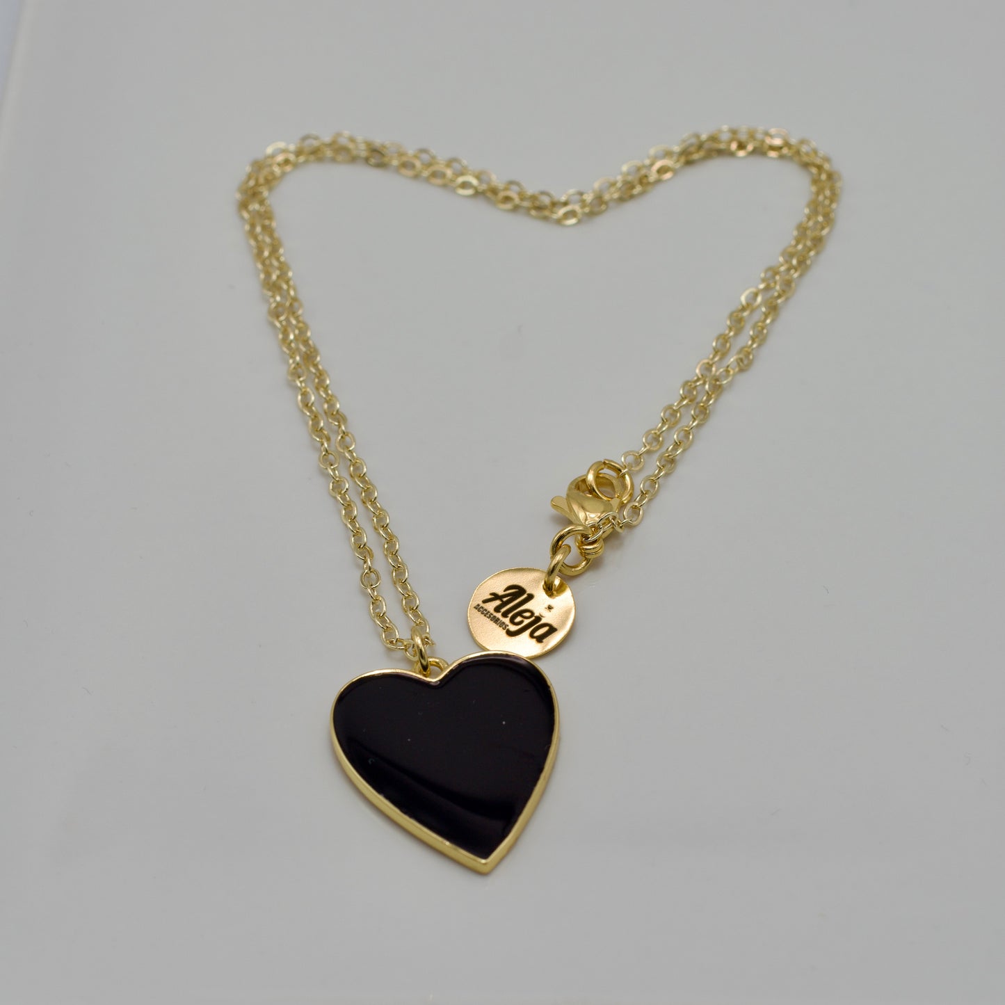 Cadena con Corazón Negro
