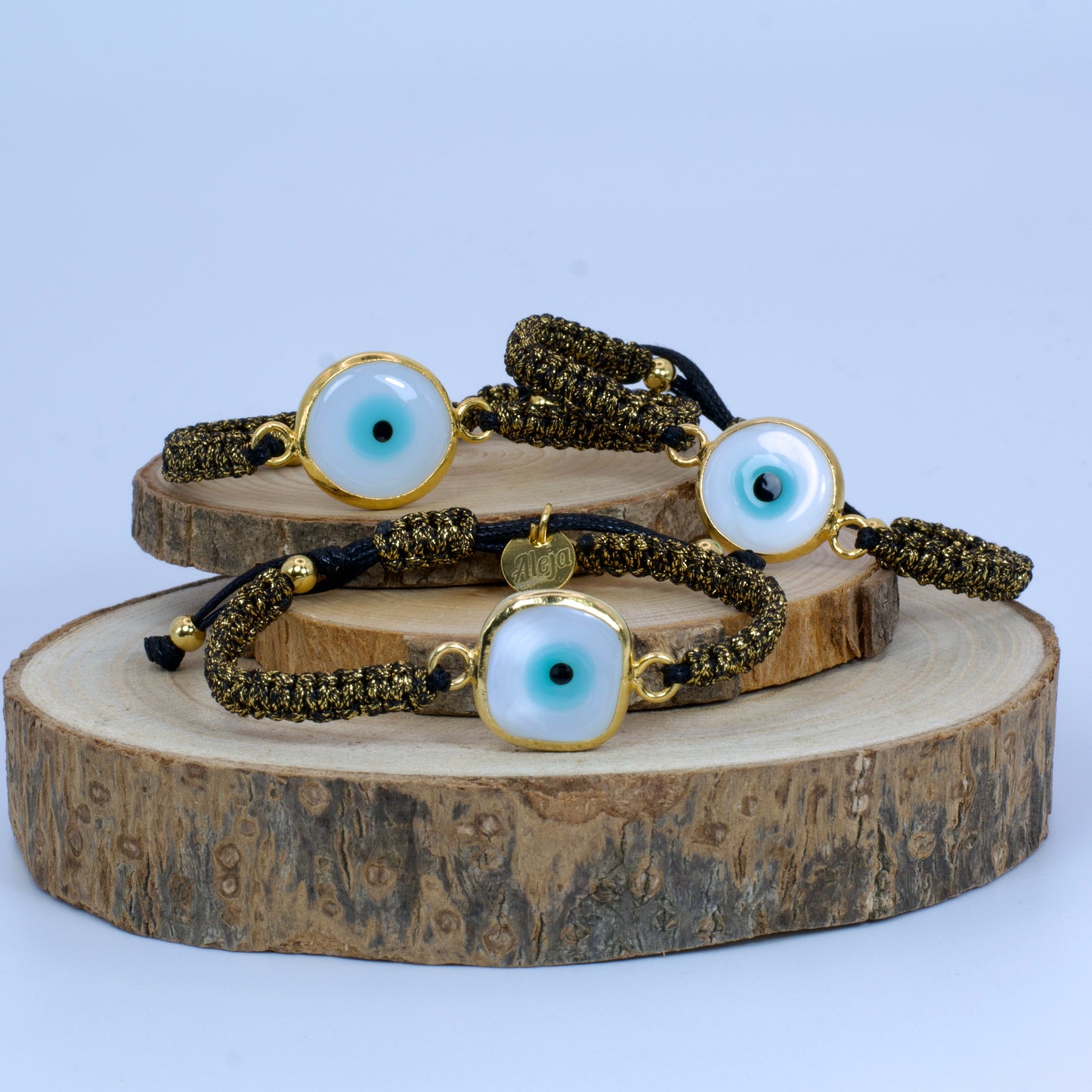 Pulsera Ojo Turco tejido macramé