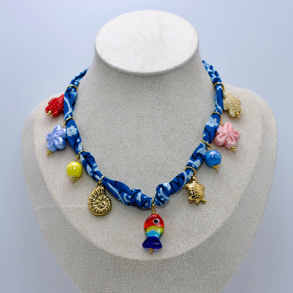 Collar Bandana Azul Turquesa