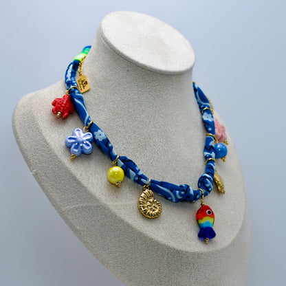 Collar Bandana Azul Turquesa