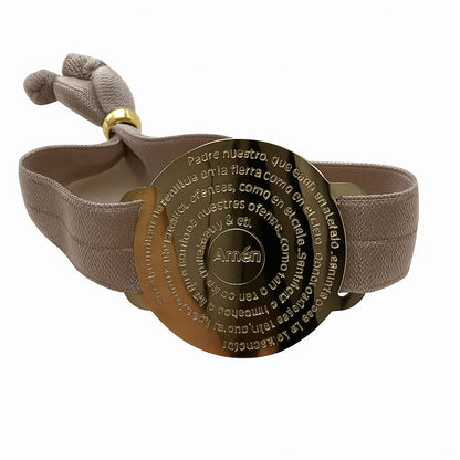 Pulsera Elástica Padre Nuestro en Goldfilled